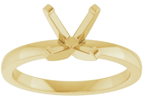 14K Yellow 7.3-7.7 mm Round Solitaire Engagement Ring Mounting (3)
