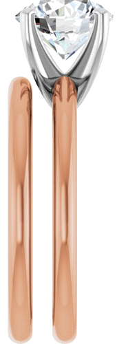 Sužadėtuvių Žiedas „Solitaire“ 585 Baltojo Ir Rožinis Aukso Round 8mm (9)