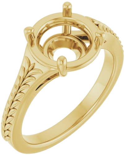 Sužadėtuvių Žiedas „Solitaire“ 14k yellow gold Round 8mm (1)