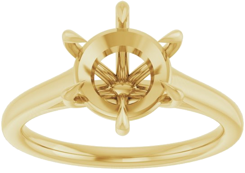 Sužadėtuvių Žiedas „Claw-Pong“ 14k yellow gold Round 8.8mm (3)
