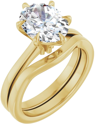 Sužadėtuvių Žiedas „Claw-Prong“ 14k yellow gold Oval 10mm x 8mm (6)