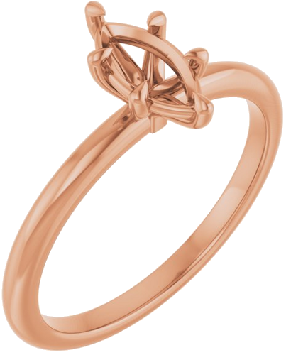 14K Rose 8x4 mm Marquise Solitaire Engagement Ring Mounting (1)