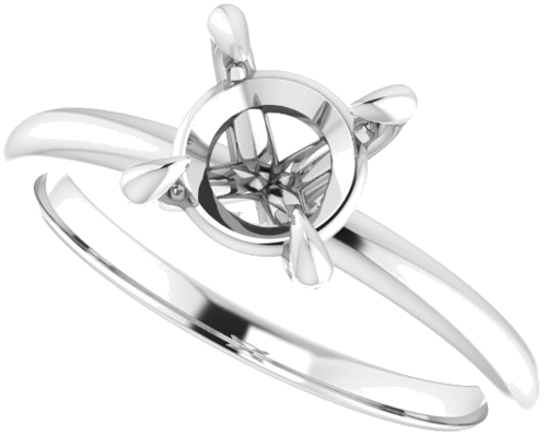 Platinum  7 mm Round Solitaire Engagement Ring Mounting (5)