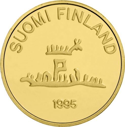 2000 Markka 50 Years of Peace Finland 1995 Gold Coin (1)