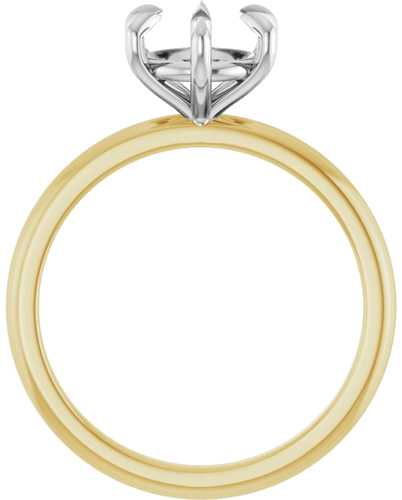Sužadėtuvių Žiedas „Claw-Prong“ 14k yellow/white gold Round 7.4mm (2)