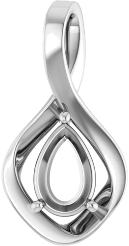Pakabukas „Infinity-Inspired“ 14k white gold Pear 9mm x 6mm (1)