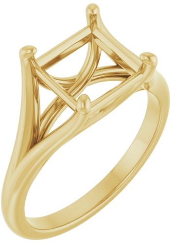 Sužadėtuvių Žiedas „Solitaire“ 10k yellow gold Square 7.5mm (1)