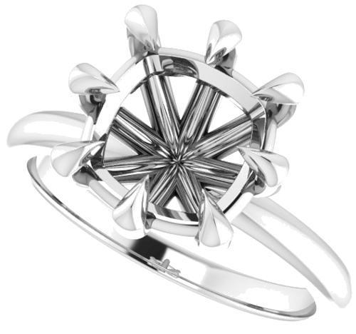 Sužadėtuvių Žiedas „Claw-Prong“ 950 Platinos Cushion 9mm (5)