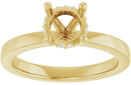 Sužadėtuvių Žiedas „Hidden Halo-Style“ 14k yellow gold Round 6.5mm (3)