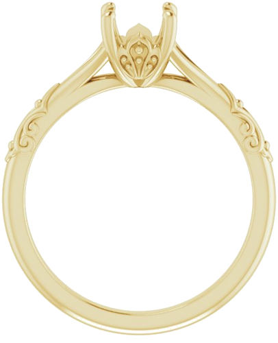 Sužadėtuvių Žiedas „Solitaire Split Shank“ 585 Geltonojo Aukso Round 6mm (2)