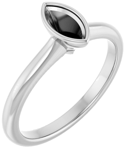 Sužadėtuvių Žiedas „Bezel-Set Solitaire“ 14k white gold Marquise 7mm x 3.5mm (1)
