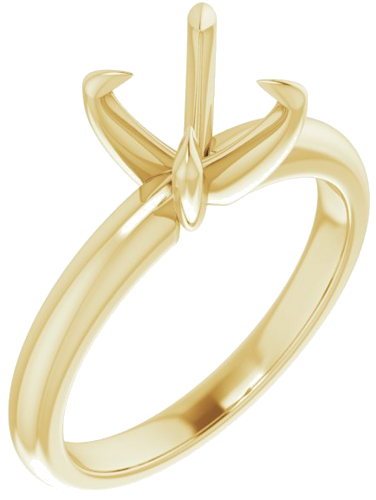 14K Yellow 7.4 mm Round Solitaire Engagement Ring Mounting (1)