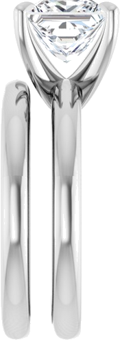 Platinum 7x7 mm Square Solitaire Engagement Ring Mounting (9)