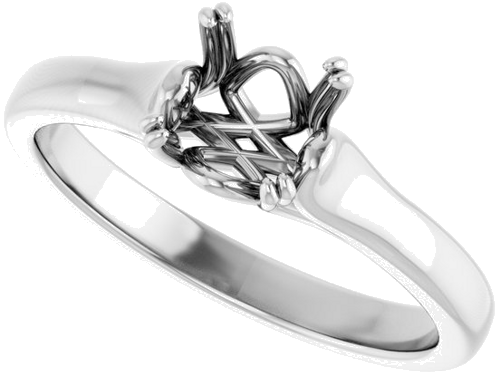 Sužadėtuvių Žiedas „Solitaire“ 14k white gold Round 6.5mm (5)