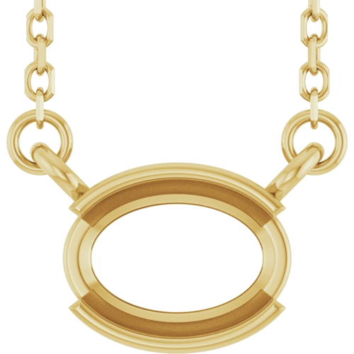 Pakabukas „Half-Bezel Solitaire“ 14k yellow gold Oval 7mm x 5mm (1)