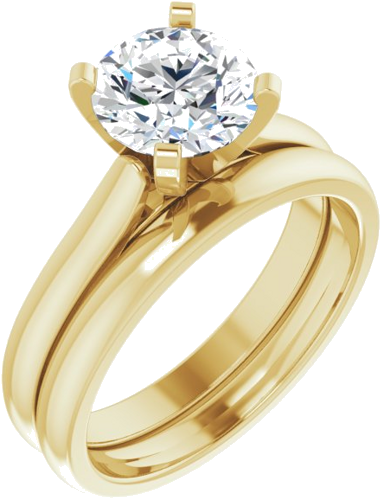 14K Yellow 7.5 mm Round Solitaire Engagement Ring Mounting (5)