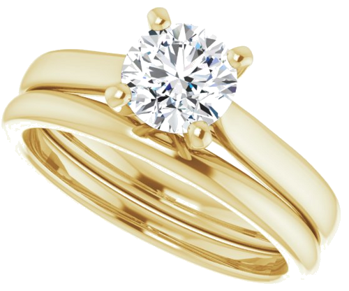 14K Yellow 6 mm Round Engagement Ring Mounting (10)