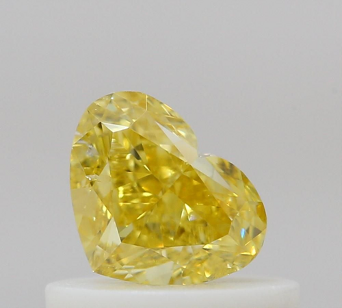 0.5 carat Fancy Vivid Yellow-SI1 Natūralus Heart Deimantas (1)