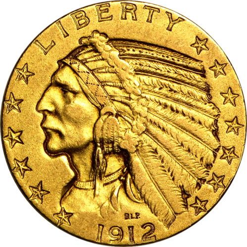 5 Dollars Indian gold coin USA (1)
