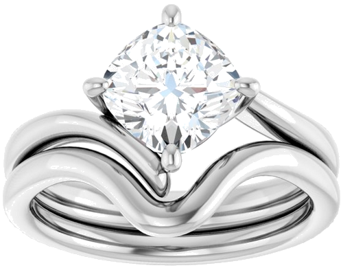 Sužadėtuvių Žiedas „Solitaire Bypass“ 950 Platinos Cushion 7mm (8)