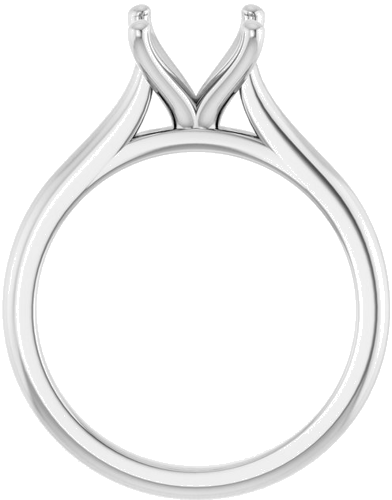 14K X1 White 8 mm Round Solitaire Engagement Ring Mounting (2)