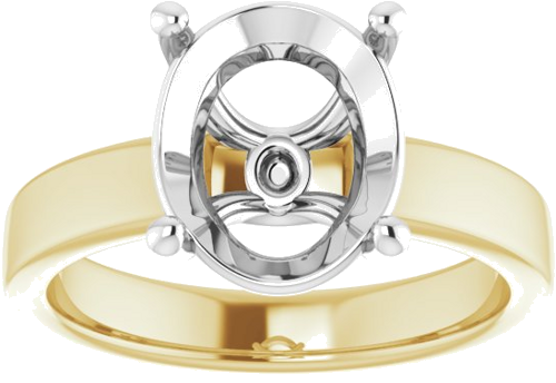 Sužadėtuvių Žiedas „Solitaire“ 14k yellow/white gold Oval 11mm x 9mm (3)