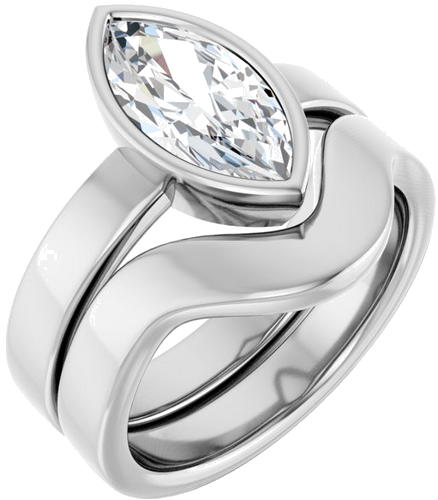 Sužadėtuvių Žiedas „Solitaire“ 585 Baltojo Aukso Marquise 12mm x 6mm (6)
