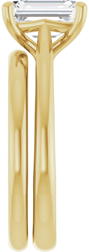 Sužadėtuvių Žiedas „Solitaire“ 585 Geltonojo Aukso Emerald 8mm x 6mm (9)