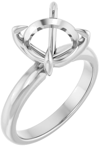 Sužadėtuvių Žiedas „Claw-Prong Solitaire“ 14k white gold Round 10mm (1)