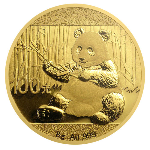 8 g Panda 2017 Kinija 100 juanių auksinė moneta (1)