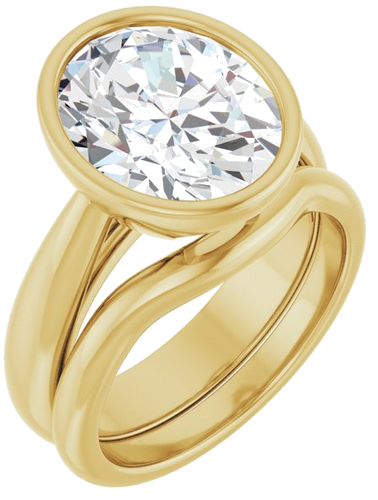 Sužadėtuvių Žiedas „Bezel-Set Solitaire“ 14k yellow gold Oval 12mm x 10mm (6)