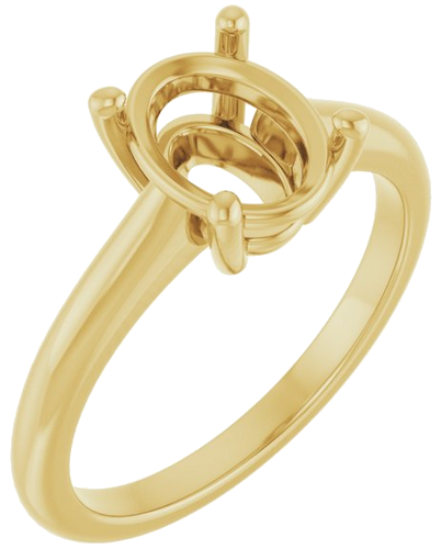 14K Yellow 9x7 mm Oval Solitaire Engagement Ring Mounting (1)