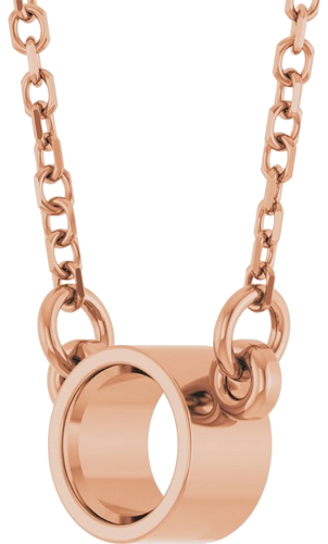 14K Rose 4.1 mm Round Bezel-Set Solitaire 18  Necklace Mounting (2)