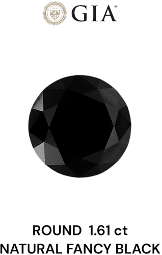 1.61 carat Fancy Black-VVS2 Excellent cut Natūralus Round Deimantas (1)