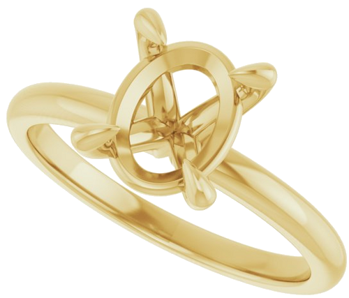 Sužadėtuvių Žiedas „Solitaire“ 417 Geltonojo Aukso Oval 9mm x 7mm (5)