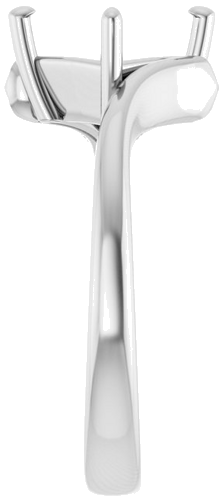 Sužadėtuvių Žiedas „Solitaire Bypass“ 14k white gold Square 6.5mm (4)
