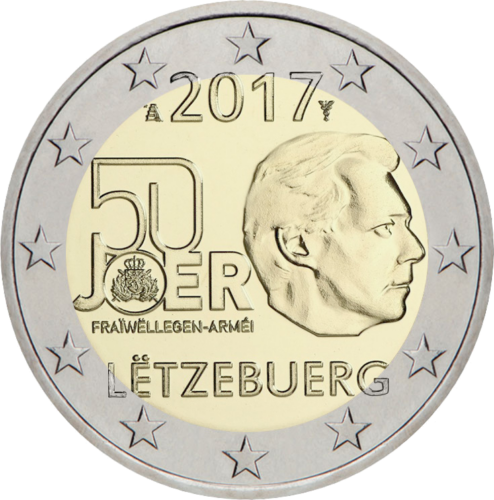 2017 Liuksemburgas Tarnyba kariuomenėje 2 eurų moneta (1)