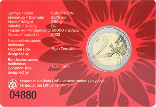 2023 Lithuania Together with Ukraine 2 euro BU coin on a card (4)