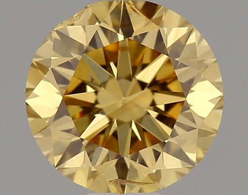 0.51 carat Fancy Intense Orangy Yellow-SI2 GD cut Natūralus Round Deimantas (1)