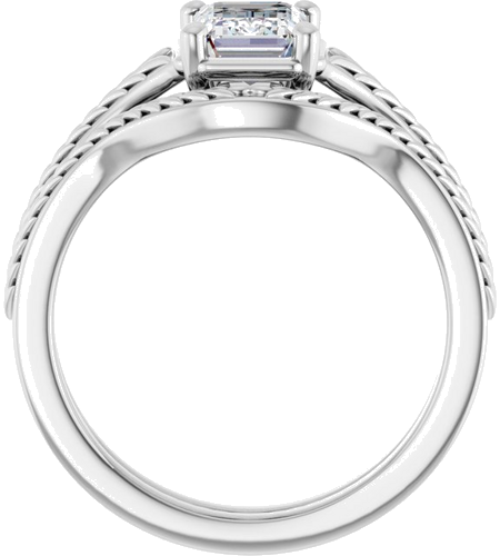 Sužadėtuvių Žiedas „Solitaire“ 14k white gold Emerald 7mm x 5mm (7)