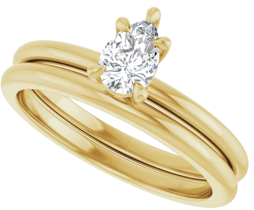 Sužadėtuvių Žiedas „Claw-Prong“ 14k yellow gold Pear 6mm x 4mm (10)