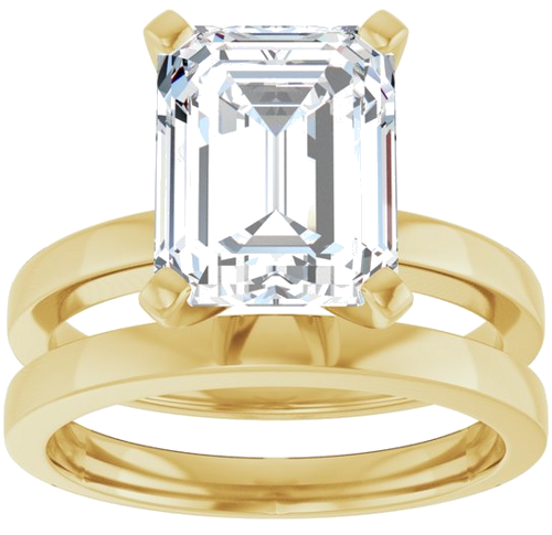 Sužadėtuvių Žiedas „Solitaire“ 10k yellow gold Emerald 10mm x 8mm (8)