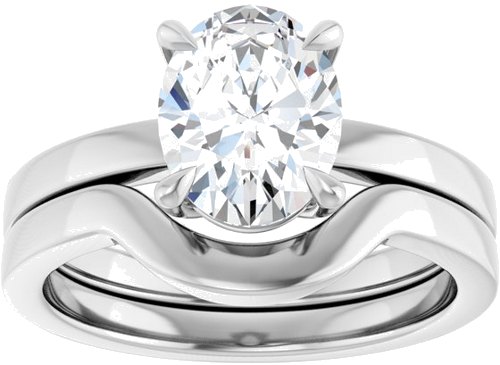 Sužadėtuvių Žiedas „Claw-Prong Solitaire“ 14k white gold Oval 9mm x 7mm (8)