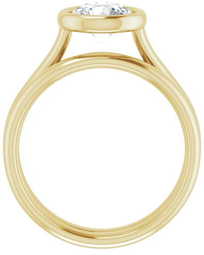 Sužadėtuvių Žiedas „Bezel-Set Solitaire“ 585 Geltonojo Aukso Round 7mm (7)