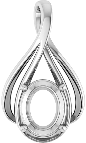 Pakabukas „Solitaire“ 925 Sidabro Oval 11mm x 9mm (1)