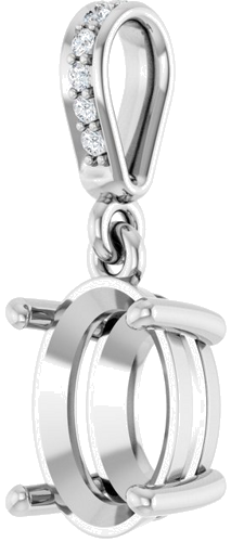Pakabukas „Accented“ 14k white gold Oval 9mm x 7mm (2)