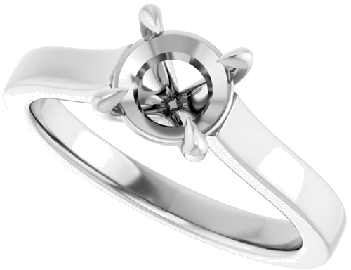 Sužadėtuvių Žiedas „Claw-Prong“ 14k white gold Round 6.5mm (5)