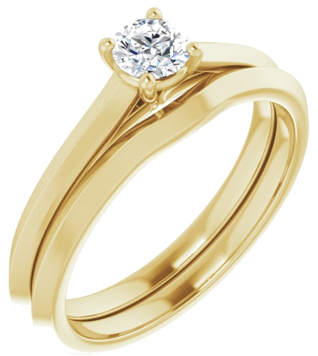 Sužadėtuvių Žiedas „Claw-Prong“ 10k yellow gold Round 4.1mm (6)