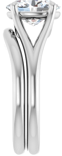 Sužadėtuvių Žiedas „Solitaire“ 14k white gold Oval 9mm x 7mm (9)