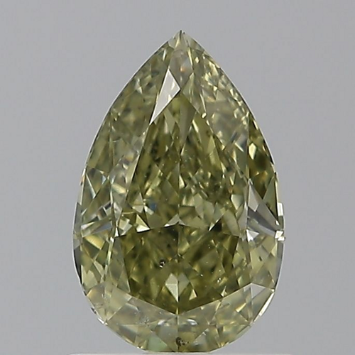 1.01 carat Fancy Dark Brown Greenish Yellow-SI2 Natūralus Pear Deimantas (1)